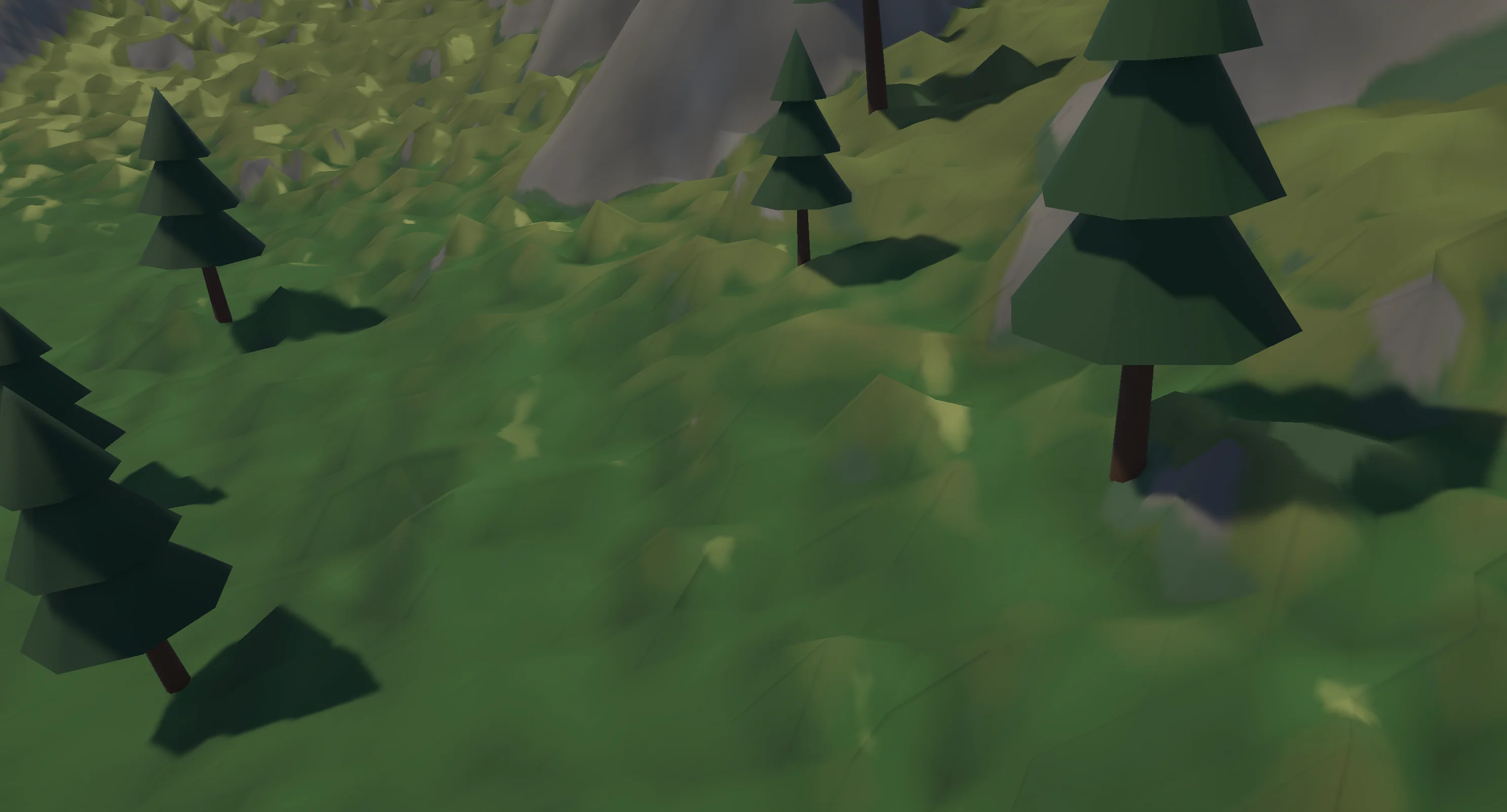 Opus 4.7 Unity terrain close-up showing jagged micro-peaks covering every slope