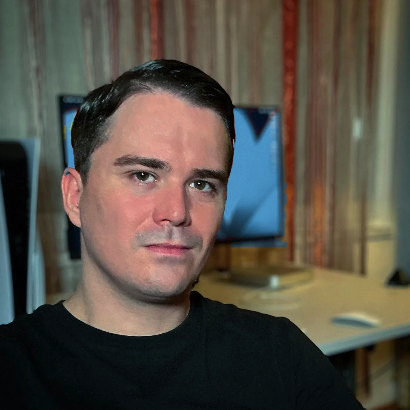 Darko Tomic, Unity developer, at his desk at home