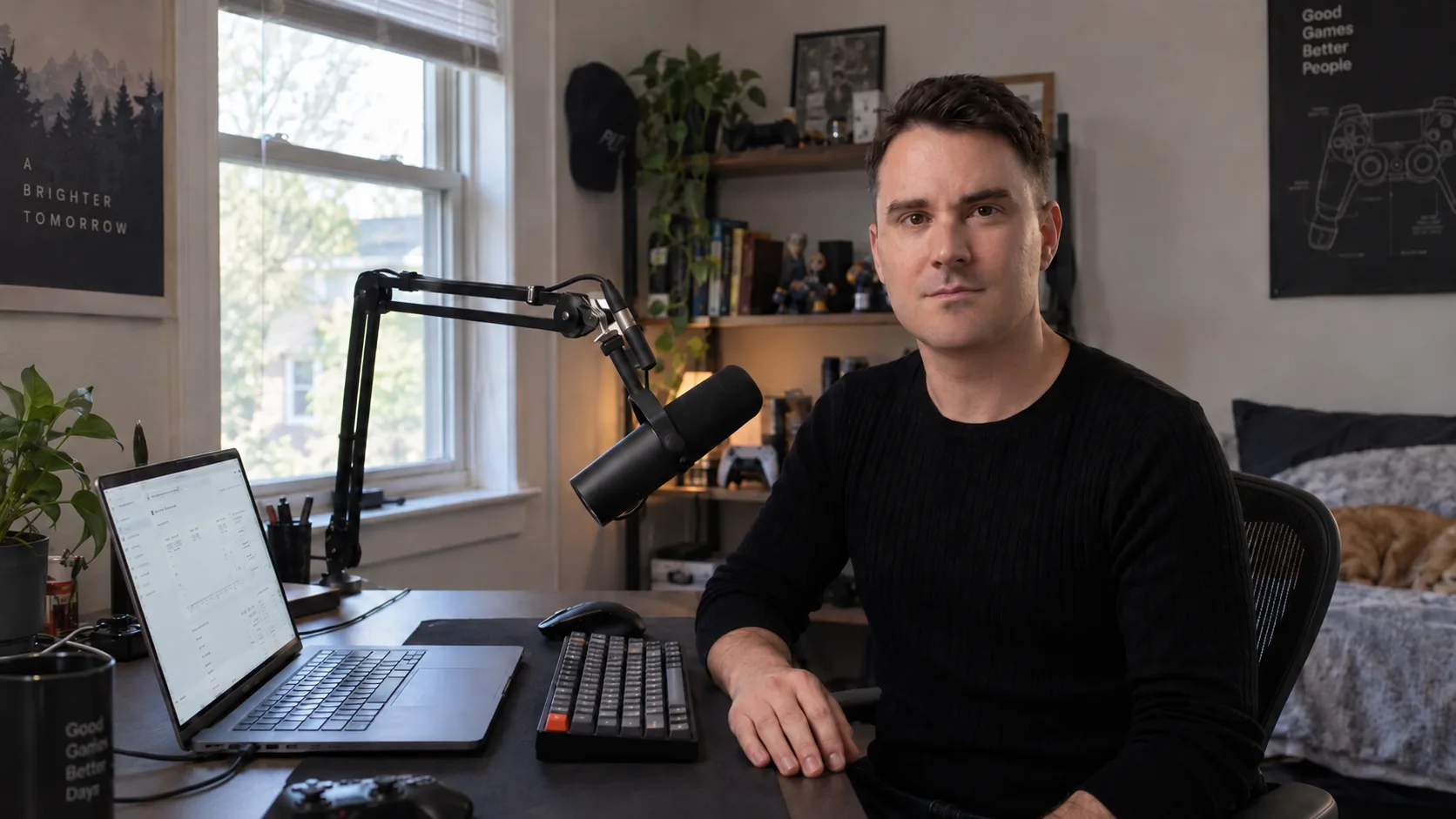 Darko Tomic, Unity and C# tutor, at his home studio desk