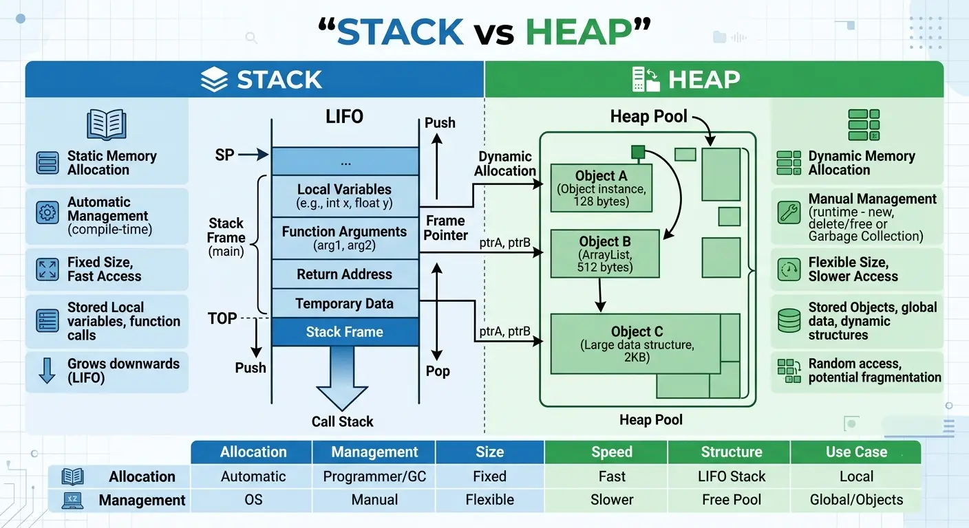 Heap vs Stack Illustration