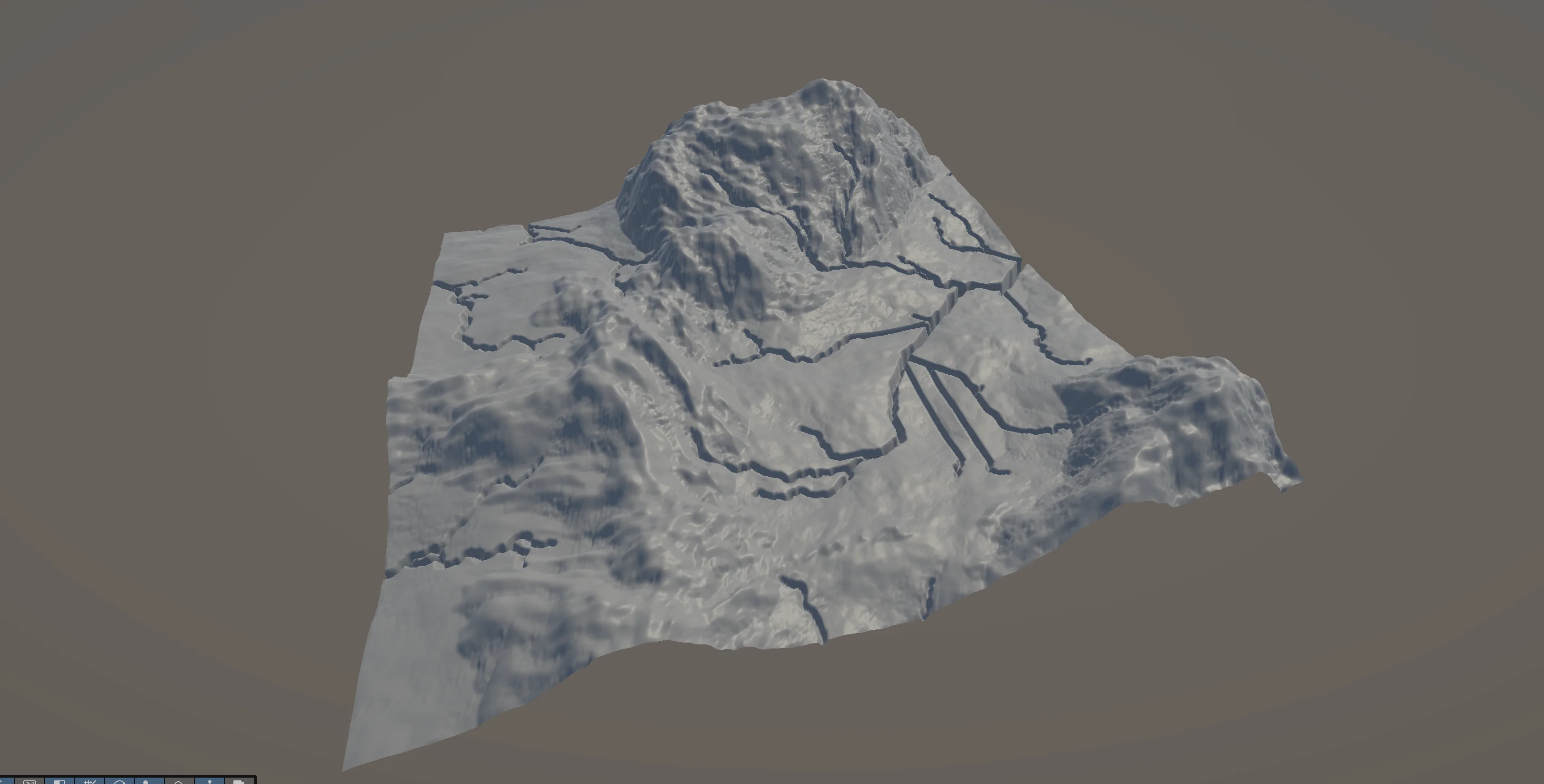 Layer 1 terrain mesh generated by Unity AI Assistant during the world generation benchmark