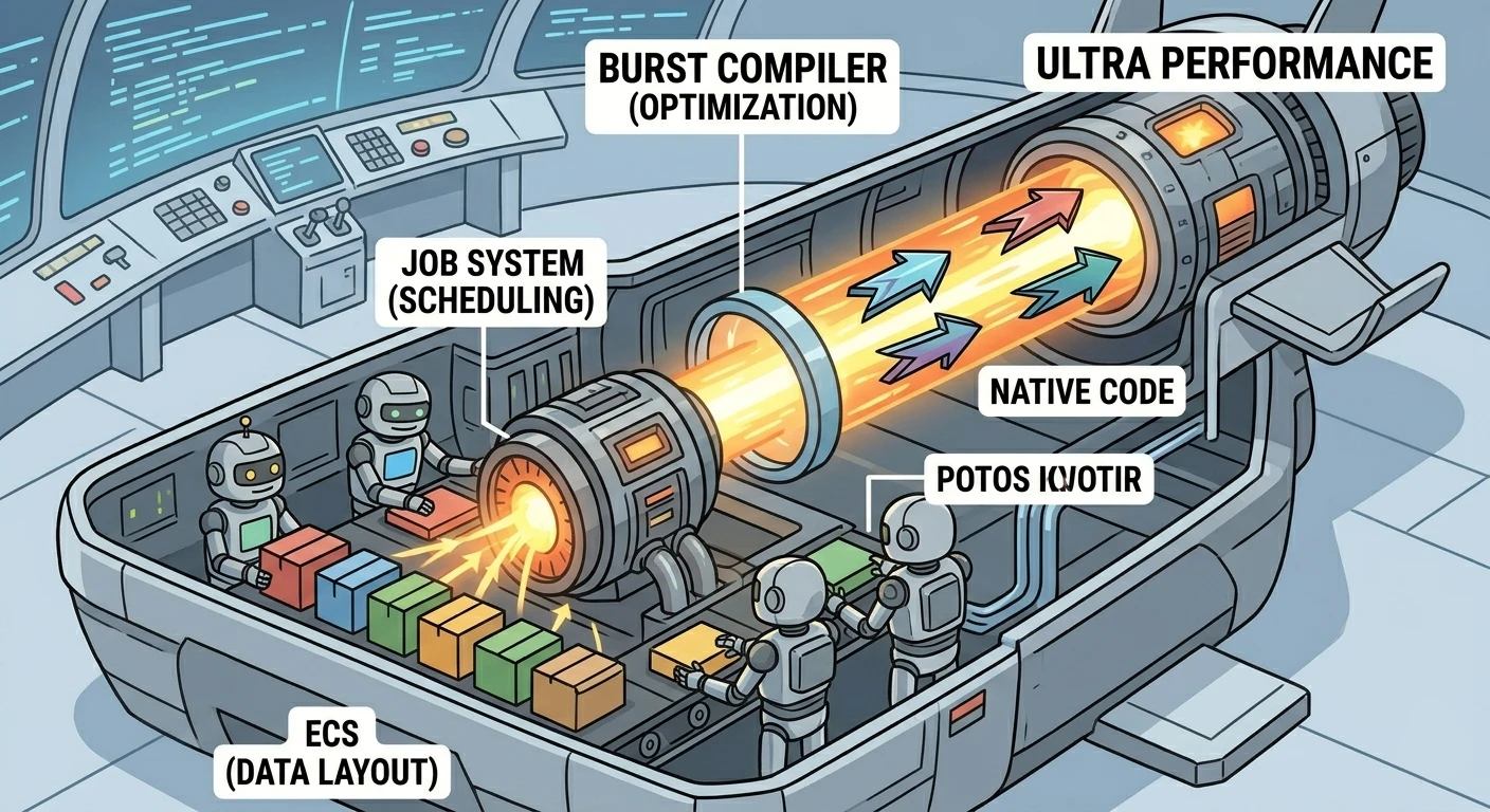 DOTS stack: how ECS, the C# Job System, and Burst relate in the Unity ecosystem